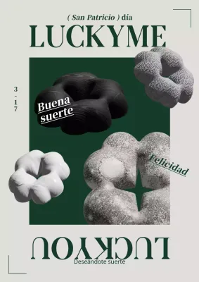 Ilustraciones con la textura Trébol verde de cuatro hojas