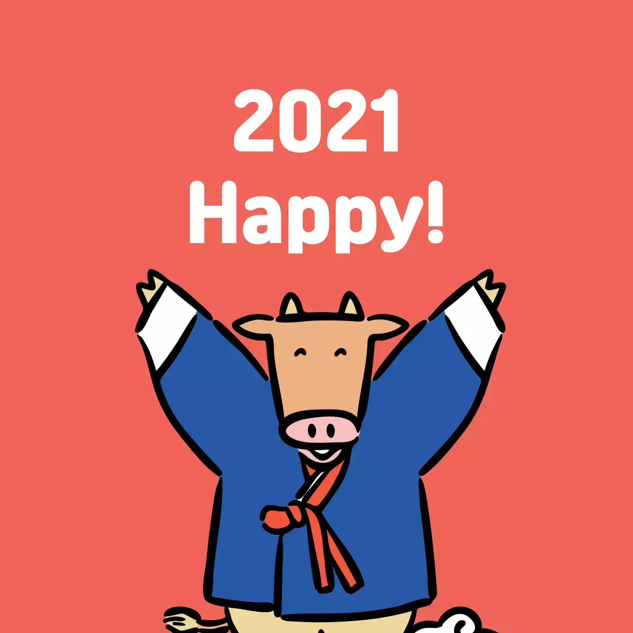 Pink illustration cute new year greeting label