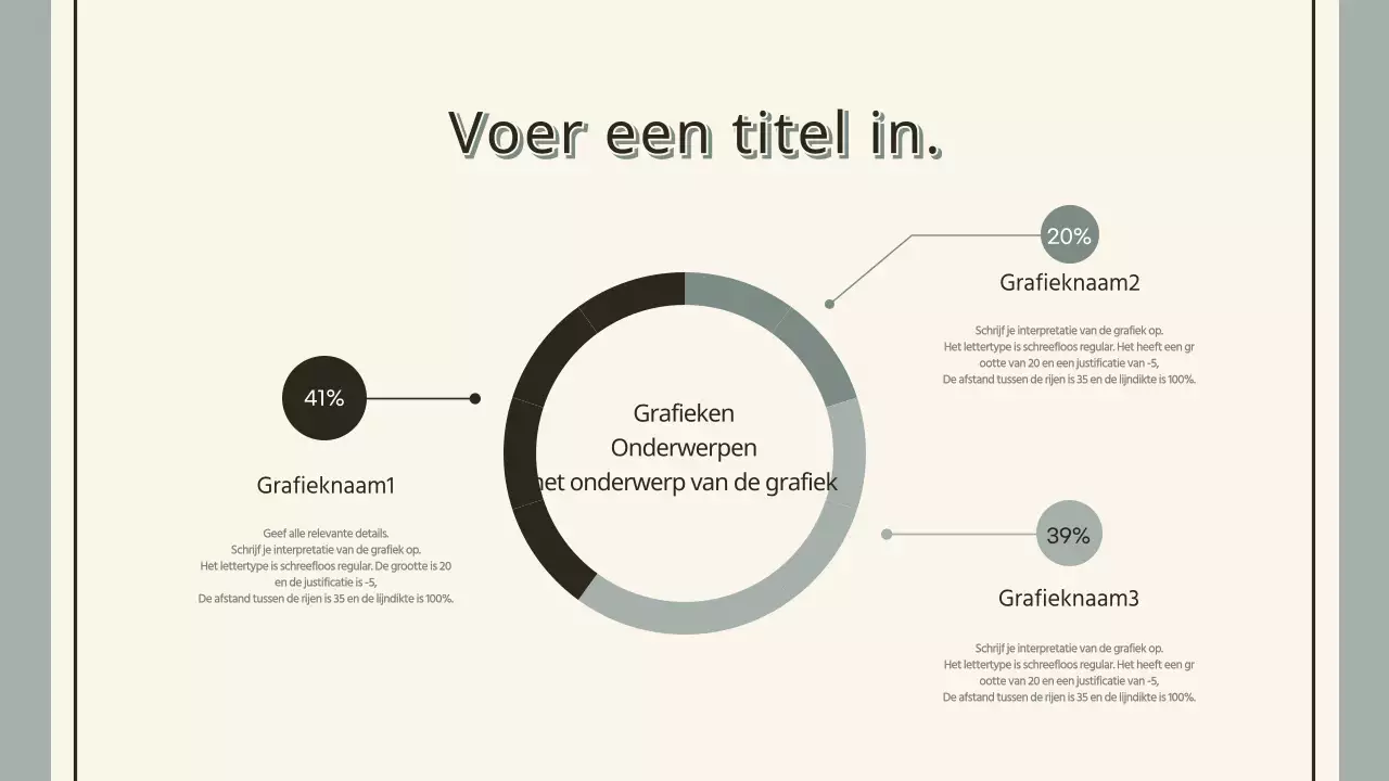 Infographic van donutgrafiek met ivoor en grijs concept