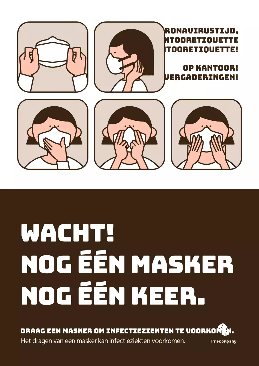 Leuke geïllustreerde organisatiecultuurposter in bruin