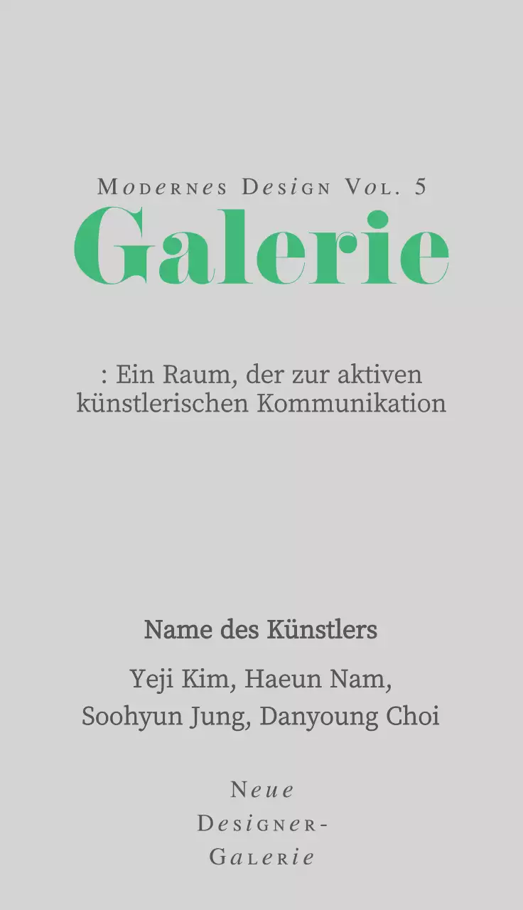 Green's ModernEinfache Galerie-Beschilderung