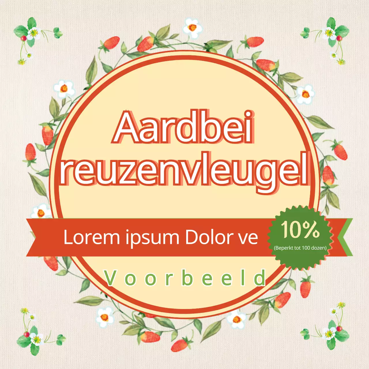 Warme rode en groene aardbeien in de aanbieding