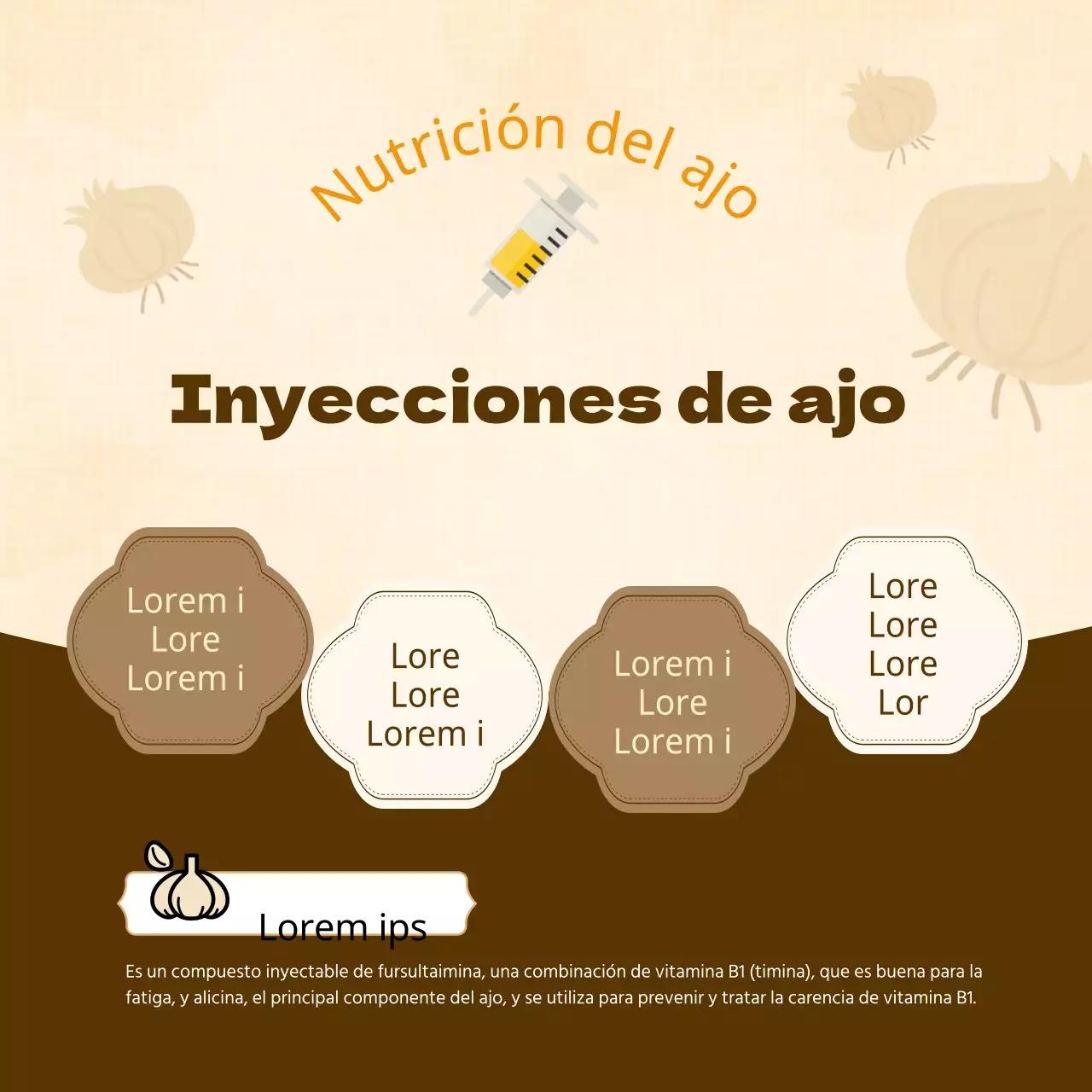 Puesto de promoción de las inyecciones cosméticas marrones y naranjas