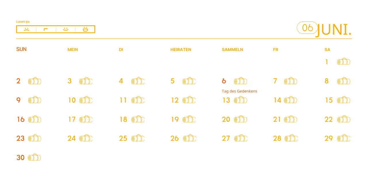 Orangefarbene Kalender zum Verschenken bei der Werbung für Ihr Yogastudio