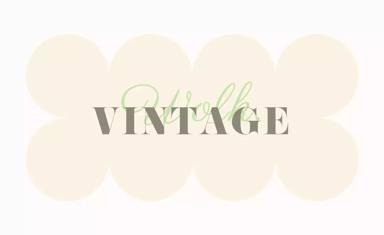 Promoot een vintage winkelcentrum met warme, veelkleurige tekst en ronde vormen