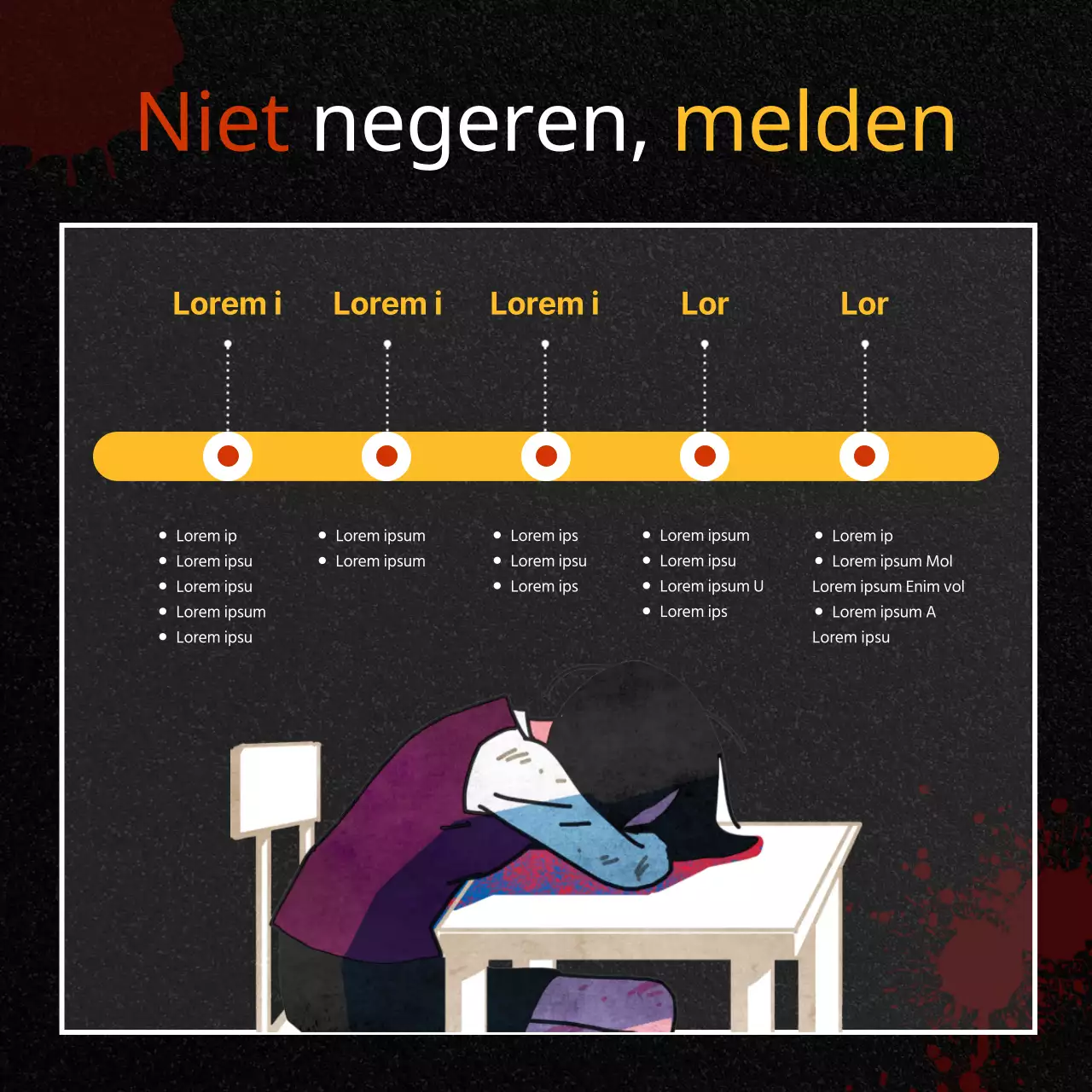 Post van het Adviescentrum voor pestpreventie in zwart en rood