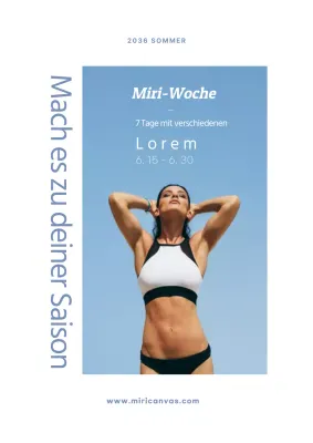 Einfaches weißes Plakat zur Werbung für einen Sommerwochenverkauf