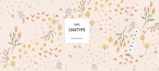 Beige geïllustreerd bloemenpatroon