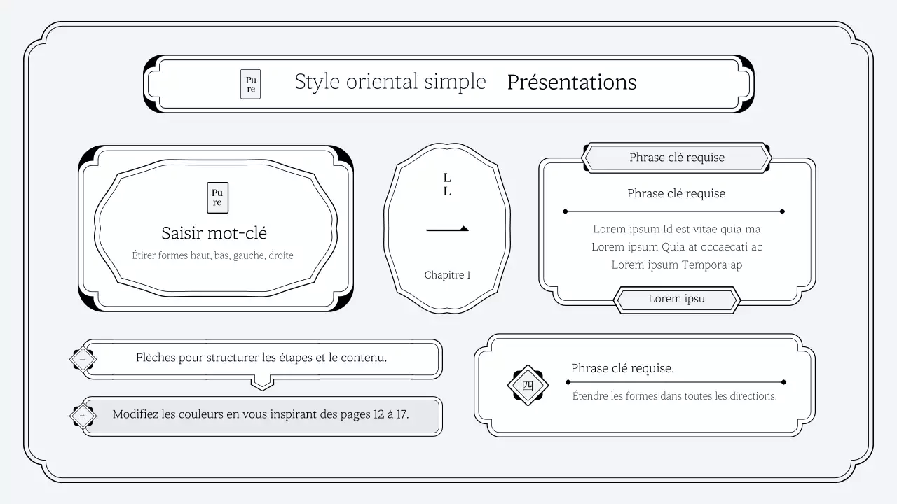 Kit de présentation simple de style oriental