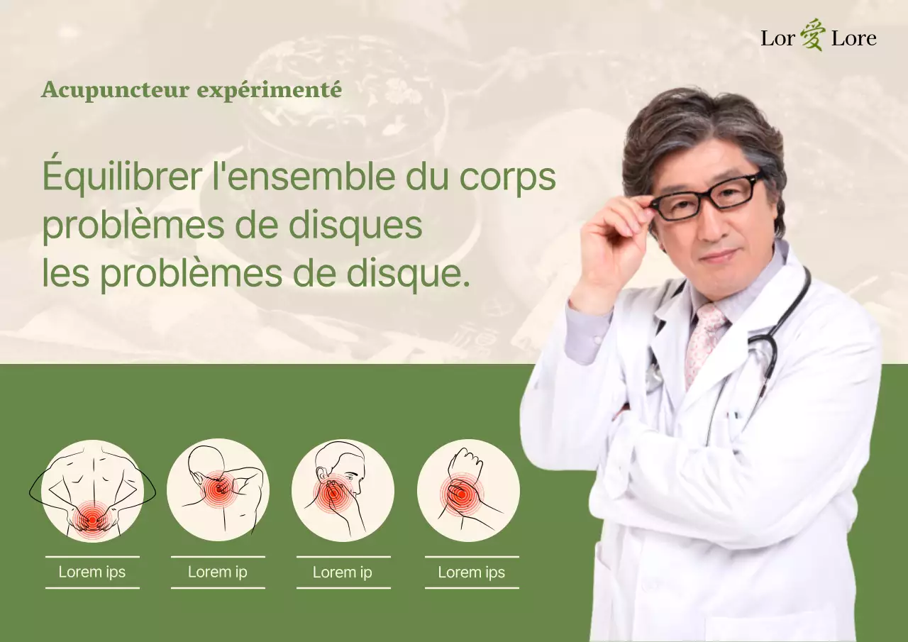Un concept épuré avec des couleurs vertes pour la publicité d'une clinique orientale