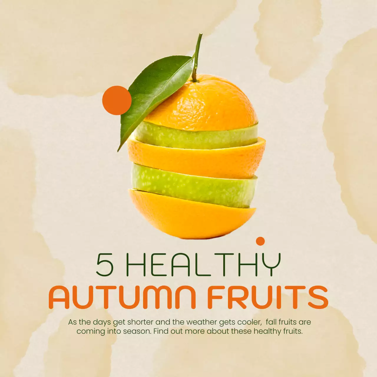 Beige Minimal Autumn Fruits Guide Social Media Post