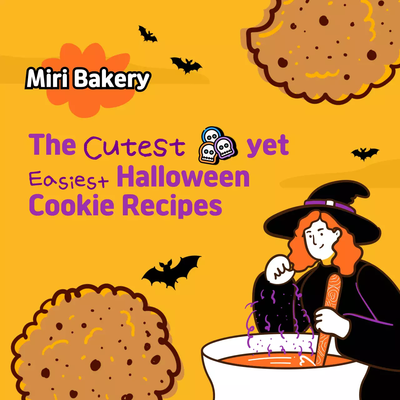 Orange Trendy Halloween Recipe Promotion Social Media Post