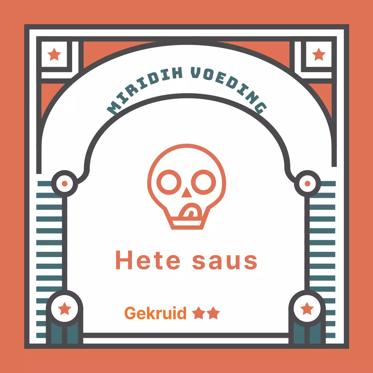 Vintage Gekleurde Hete Saus Stickers