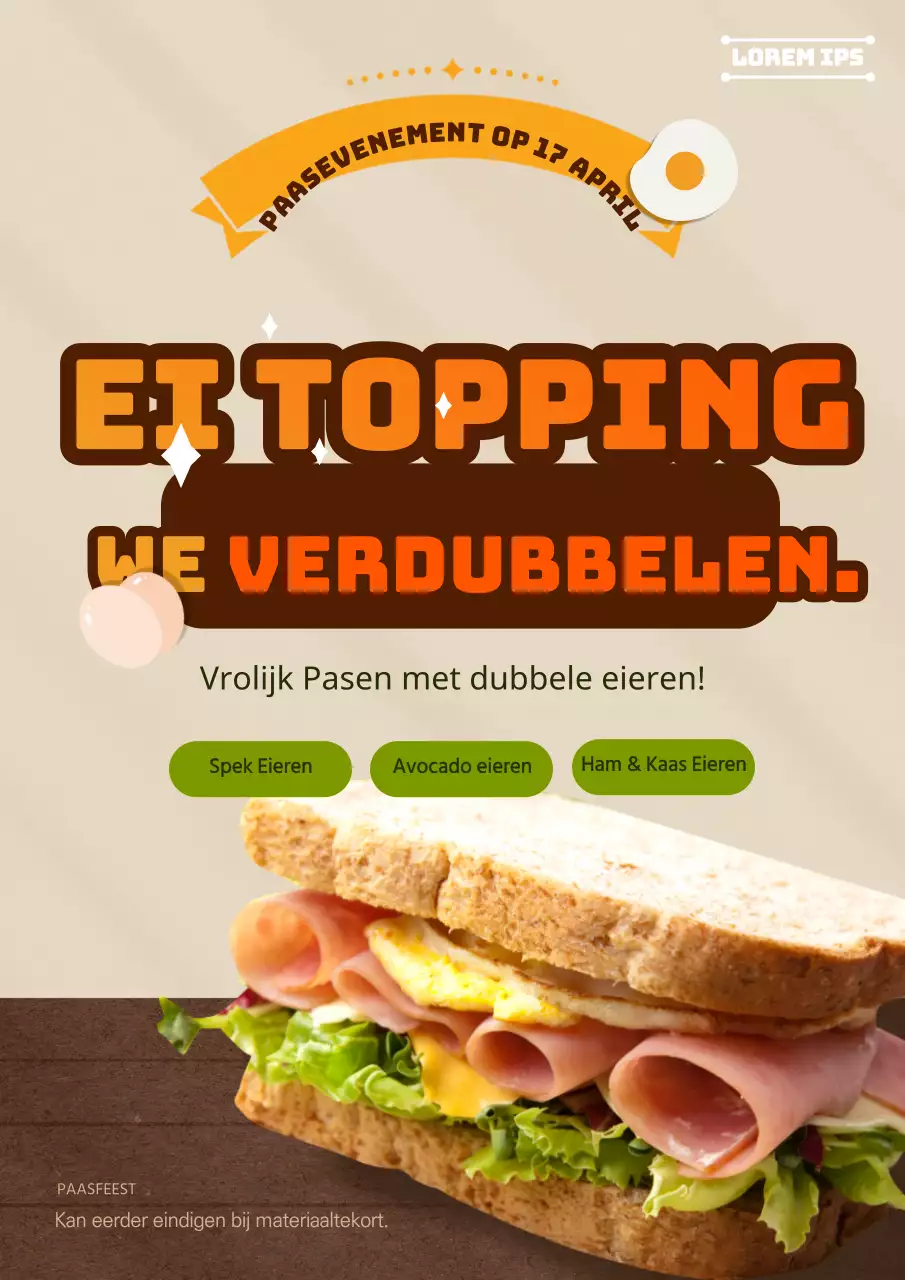 Promoot Beige en Woodtone's Paas Boterham Ei Topping evenement