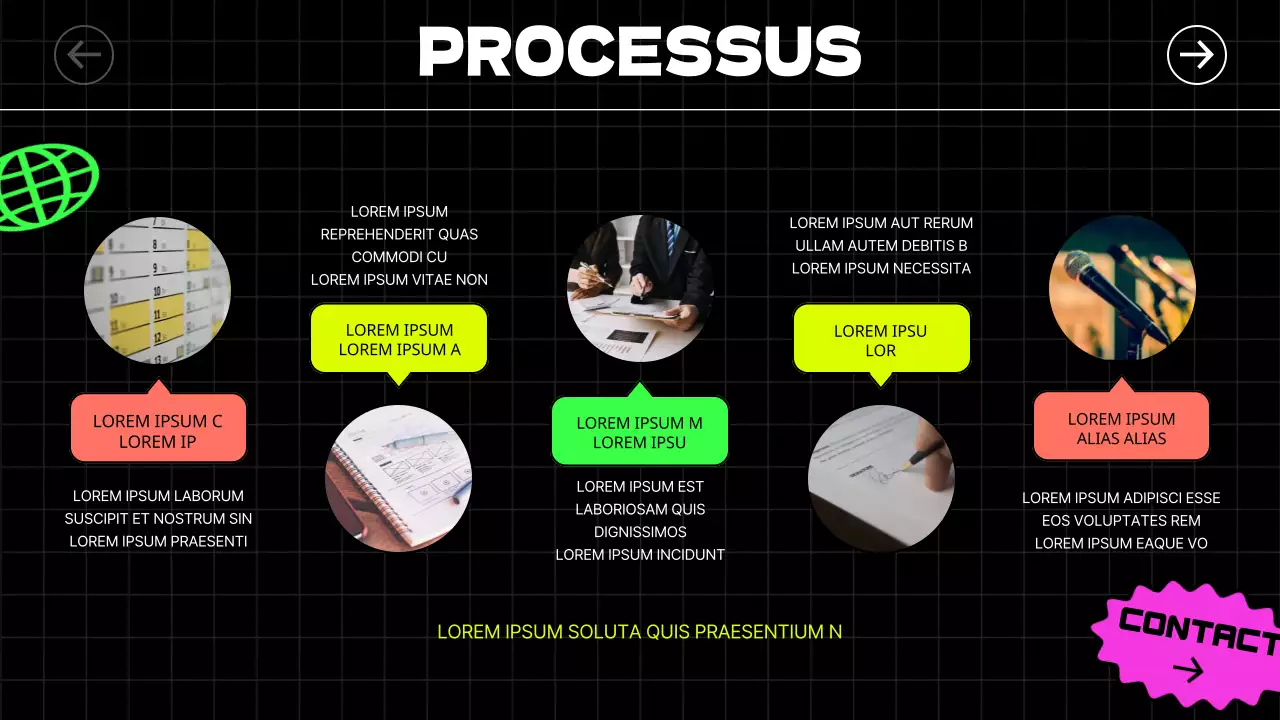 Les autocollants illustrés et les polices de caractères audacieuses en noir et en couleurs néon donnent une impression de rythme aux guides des concerts et des locations.