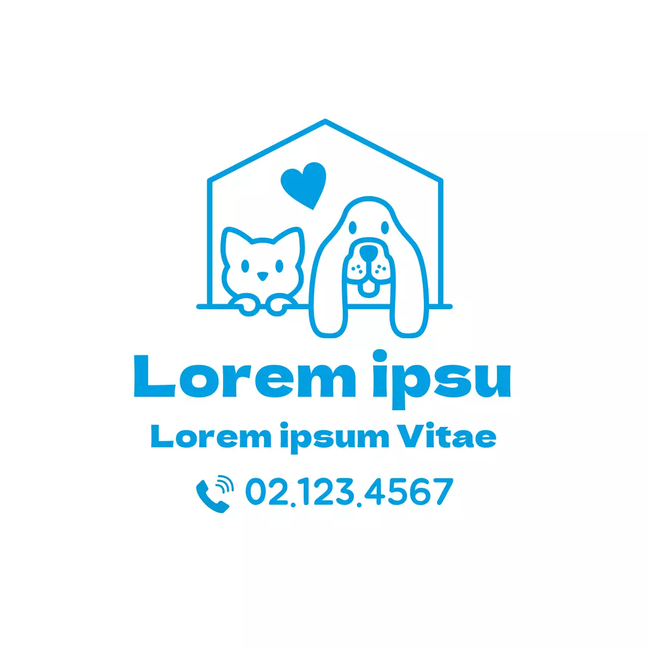 Blau Illustration Logo niedlich Tierklinik