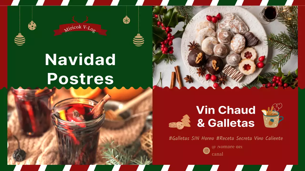 Haz un postre navideño con fotos en verde y rojo