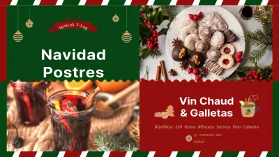 Haz un postre navideño con fotos en verde y rojo