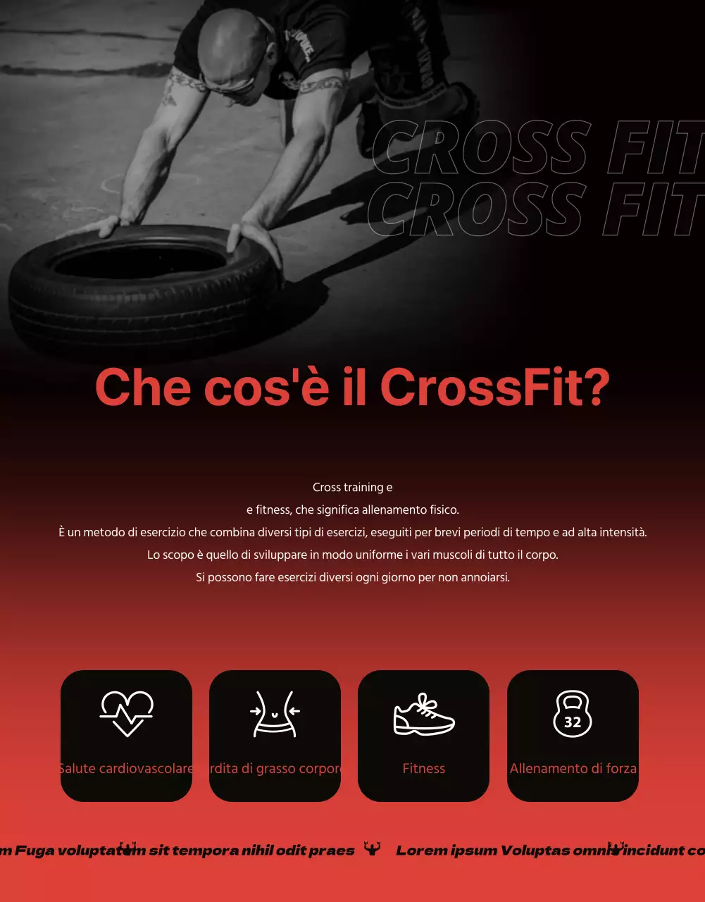 Promuovere un evento crossfit di tendenza in palestra in arancione e nero