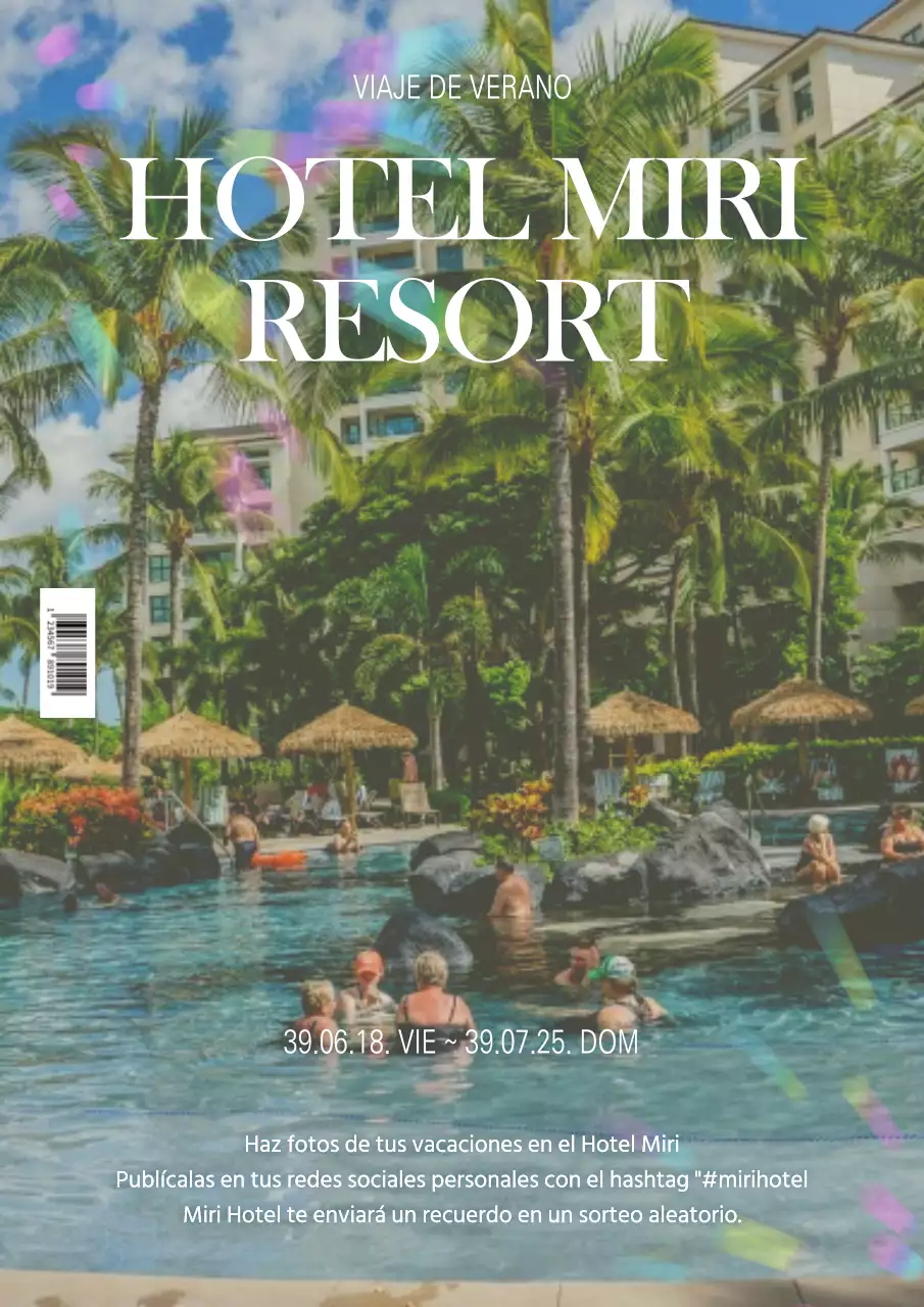 Cartel sencillo y fotogénico para un evento en las redes sociales de un hotel