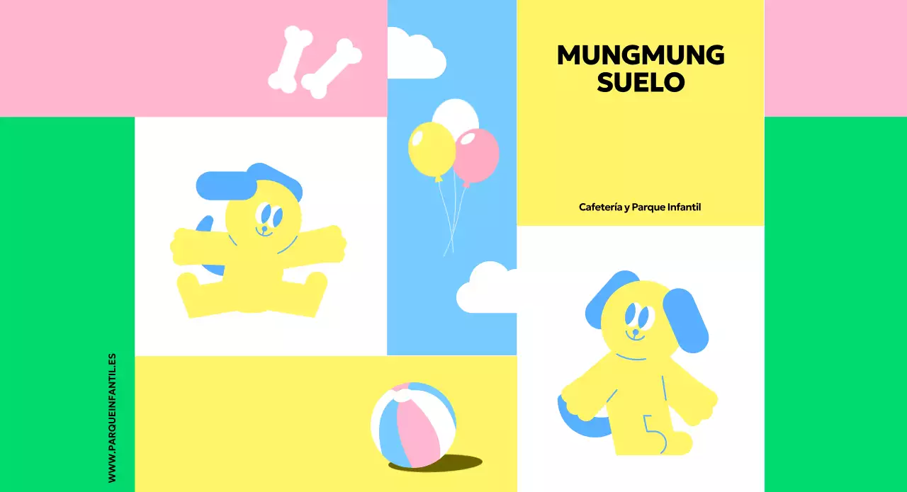 Promociona el patio de recreo de tu perro con simpáticas ilustraciones y vivos colores