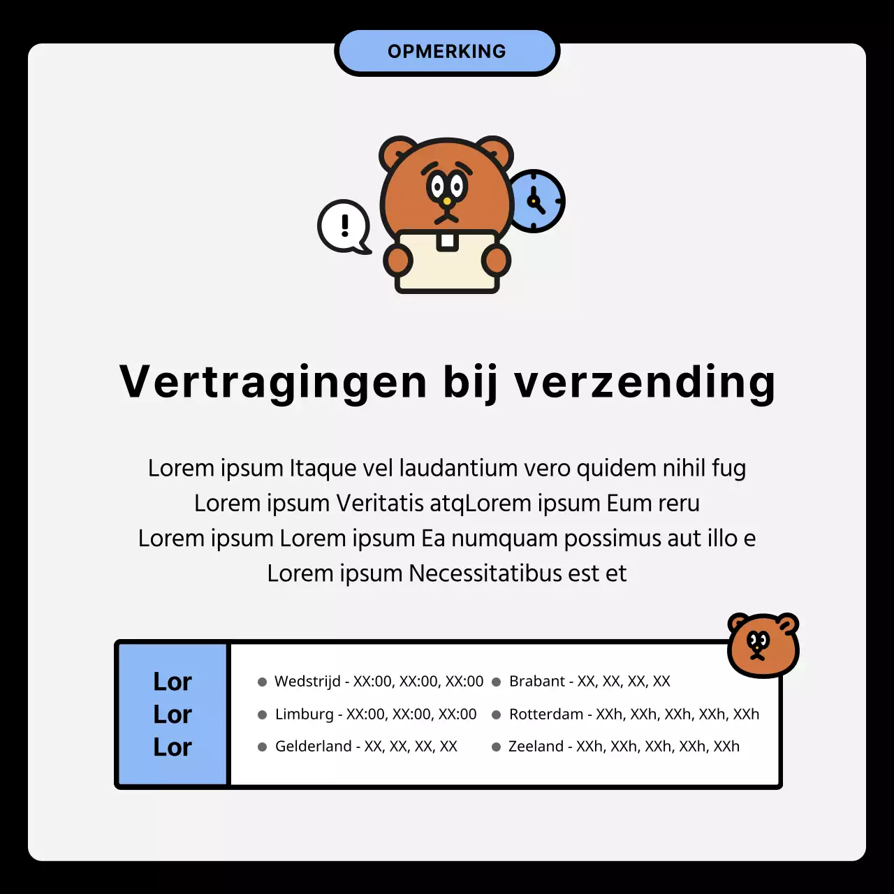 Zwart-blauwe illustratie concept verzendinstructies