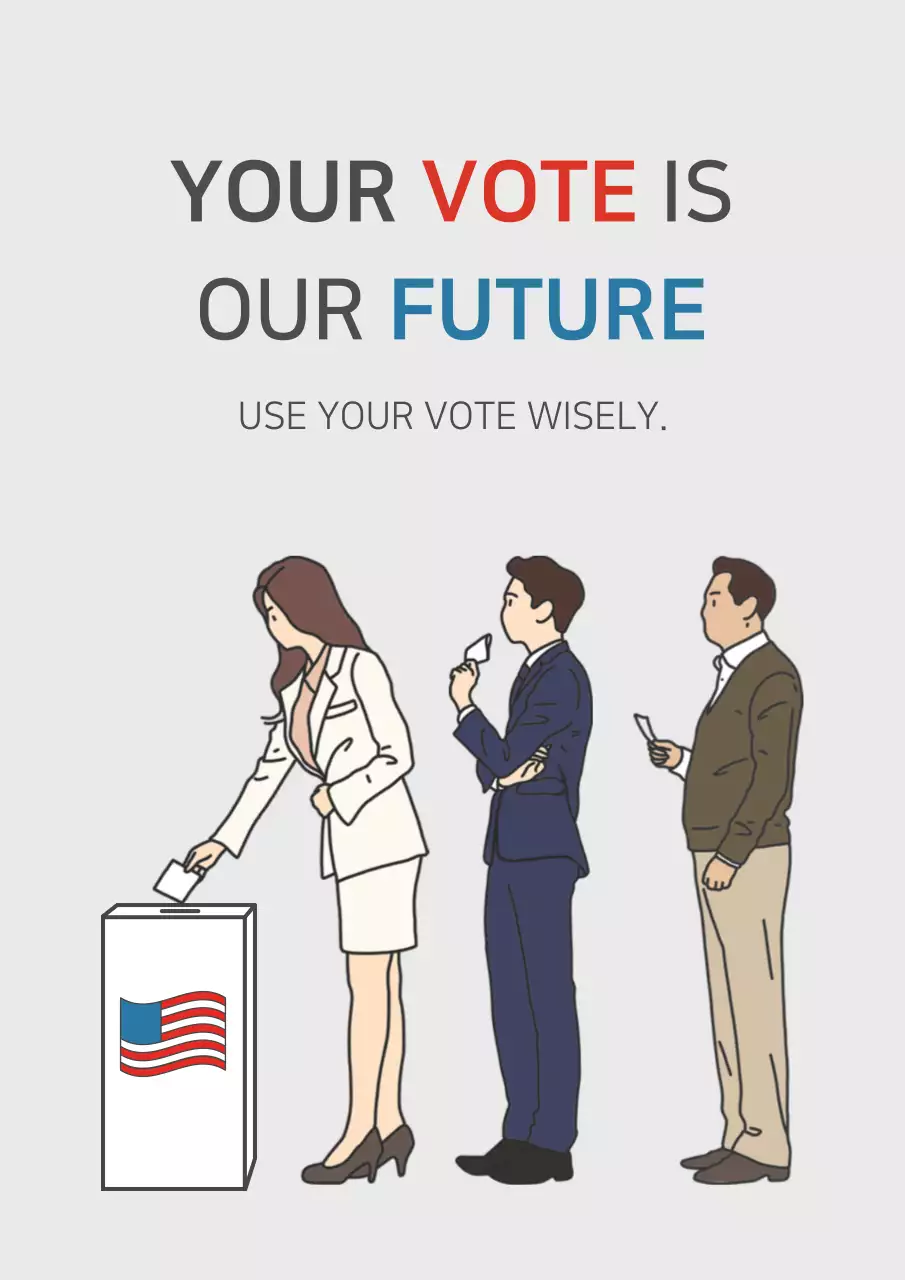 Grey Minimal Voting Announcement Poster