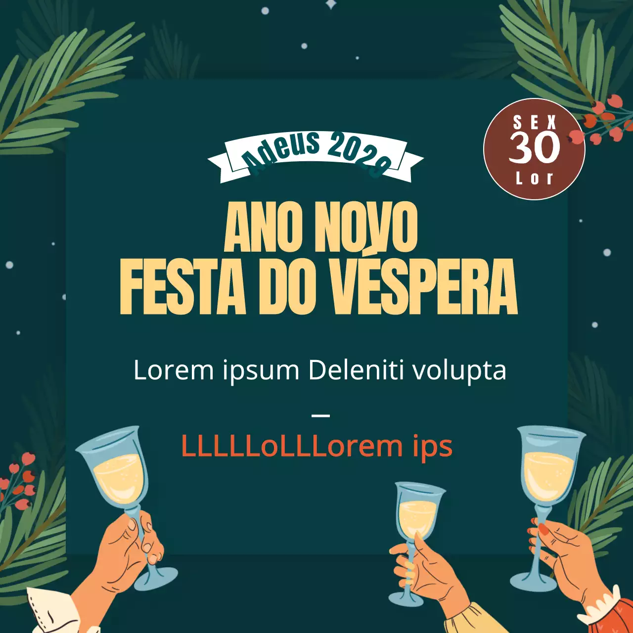 Anúncios de festas de fim de ano em verde