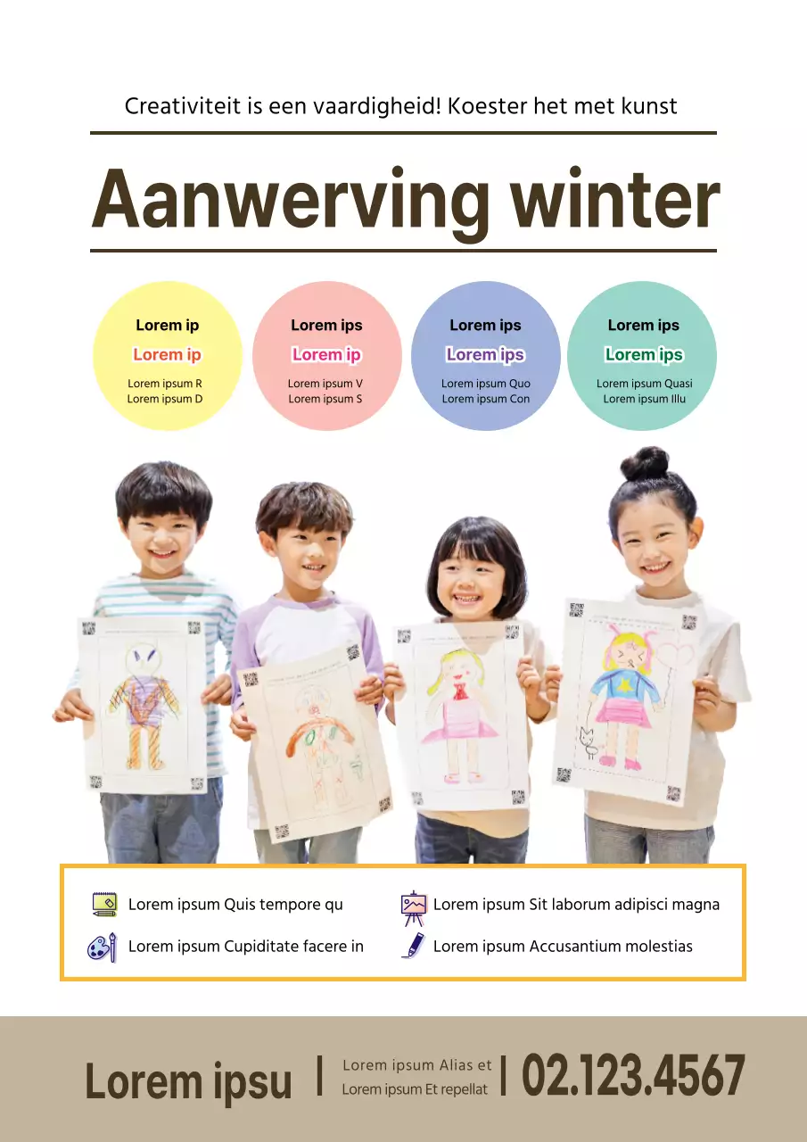 Beige foto nadruk Nette kunstacademie wervingsactie