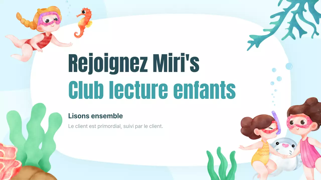 Une leçon de lecture d'une histoire de mer illustrée, colorée et mignonne.