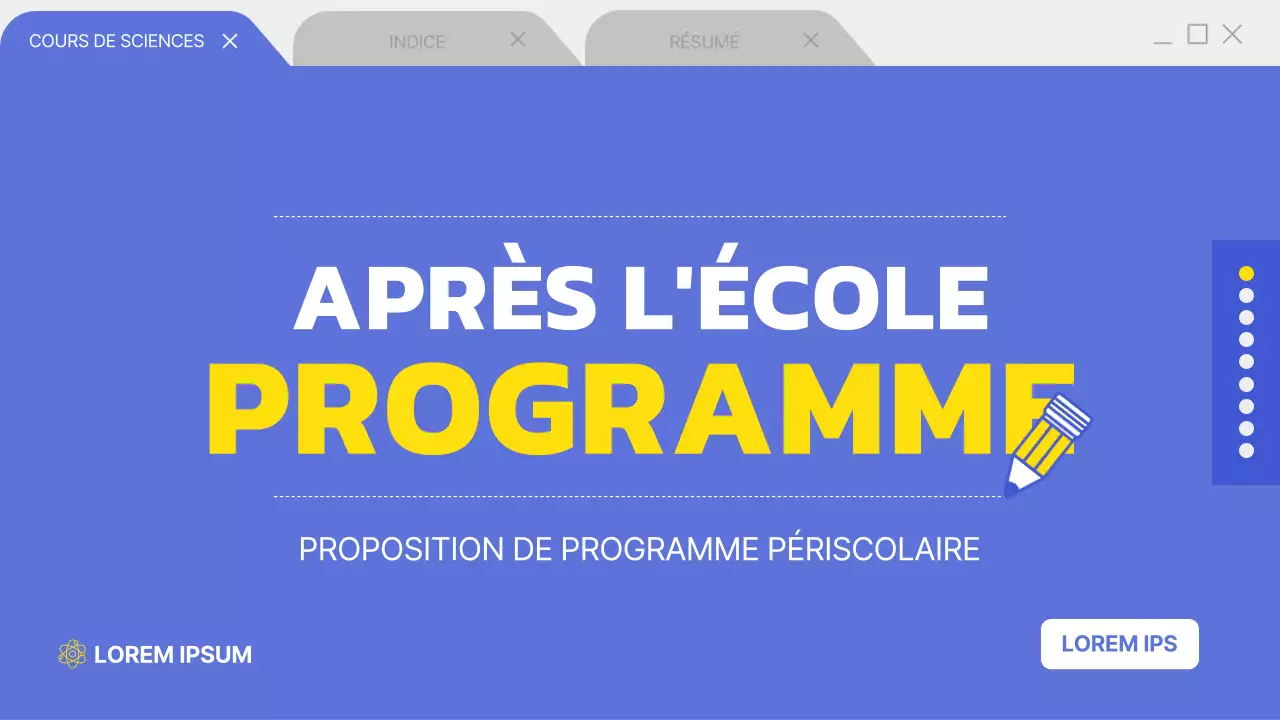 Présentation du programme périscolaire