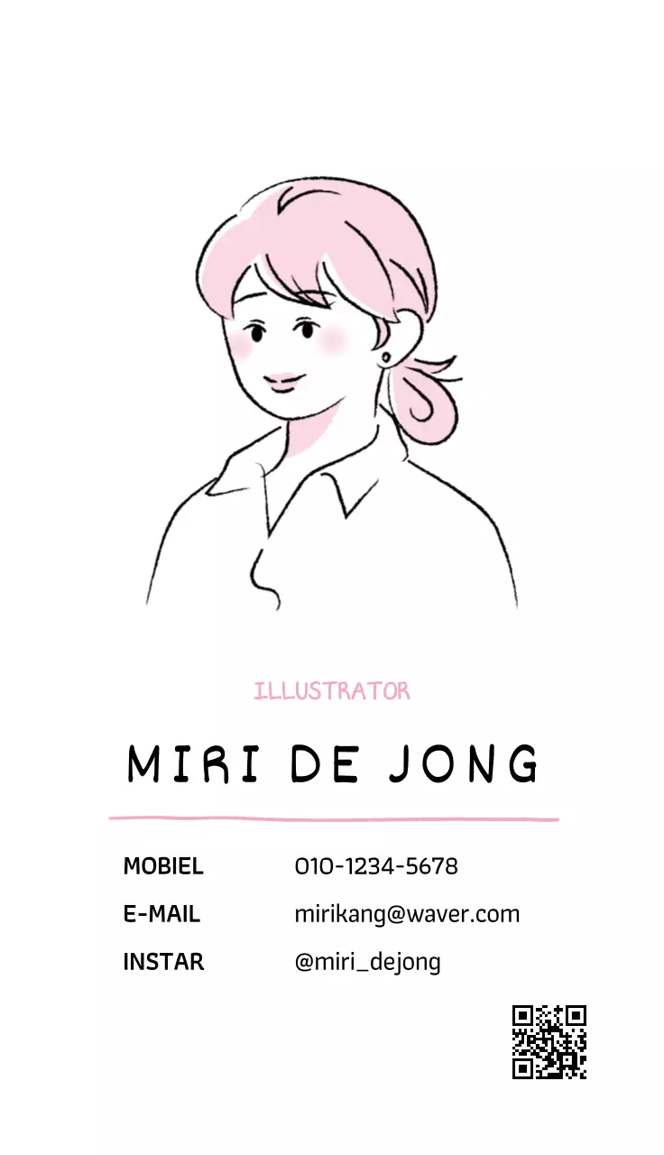 Illustrator met roze en paarse pastelkleurige portretillustraties van mensen en bedrijven