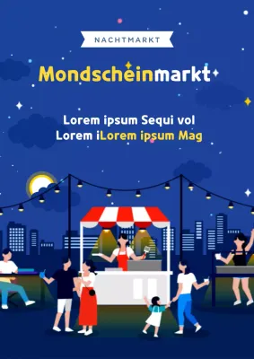 Ein hübsches, indigofarbenes Flugblatt für eine Biergartenveranstaltung.