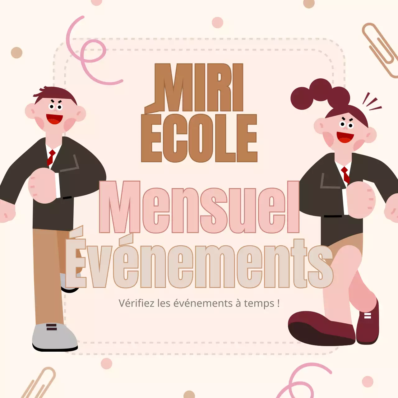 Informations sur les événements du campus en beige et en marron