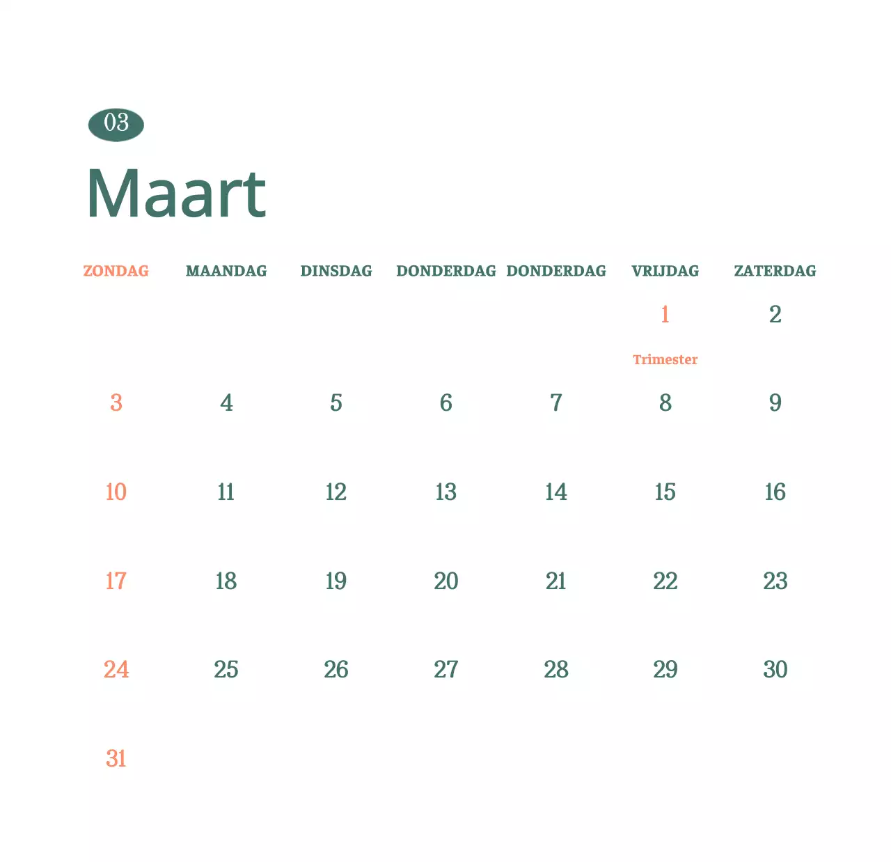 Cafékalender met aanbevelingen voor drankjes van de maand