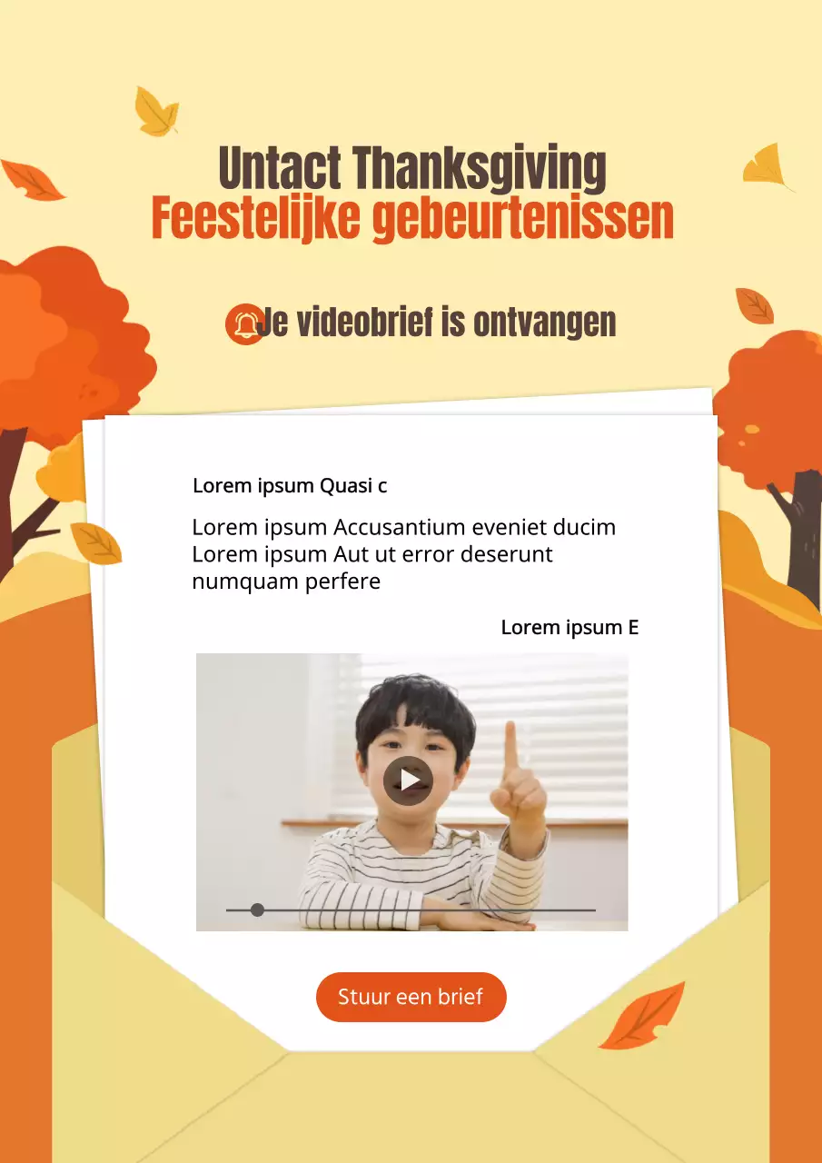 Gele herfst esdoornlettersConcept's Obon VideoLetter-evenement