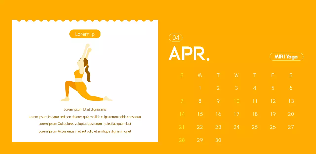 Orangefarbene Kalender zum Verschenken bei der Werbung für Ihr Yogastudio