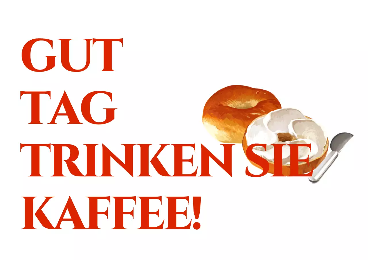 Entwerfen Sie ein Café mit Café-bezogenem Text und Öffnungszeiten in Rot