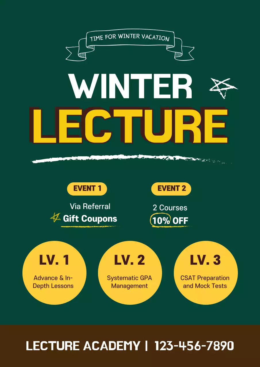 Green Simple Lecture Advertisement Poster