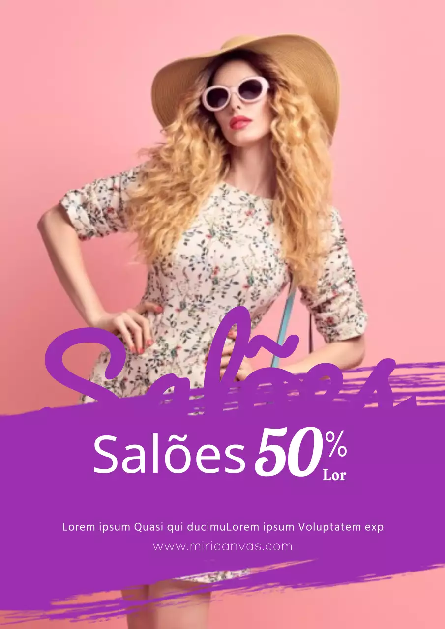 Cartaz de desconto simples para eventos em roxo
