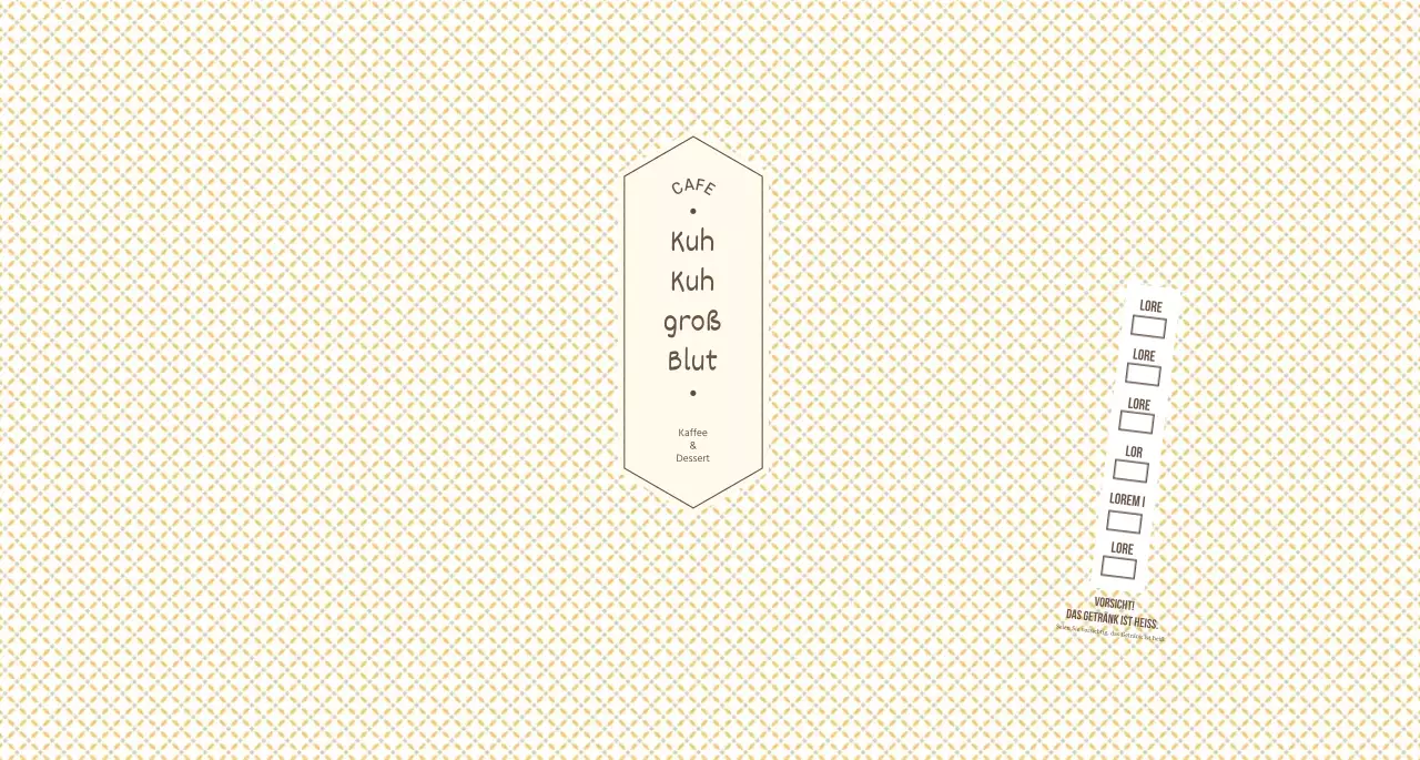 Einfaches Muster in Hellgelb und Braun für ein Konzeptcafé