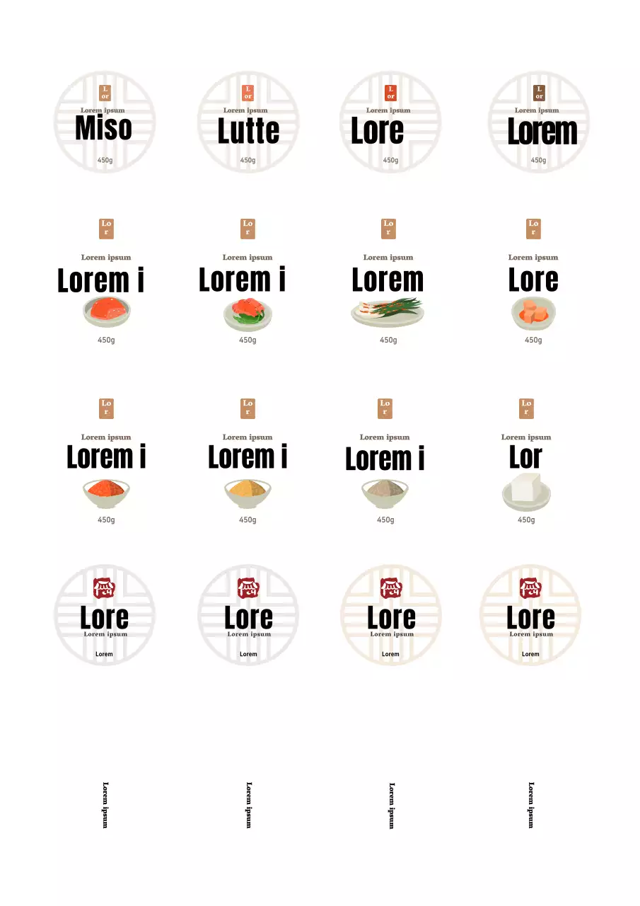 Sticker à main levée blanc et propre pour le magasin de banchan coréen