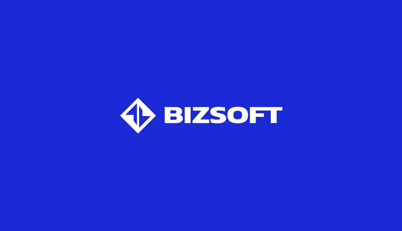 Logótipo e empresa com um conceito simples em azul e branco