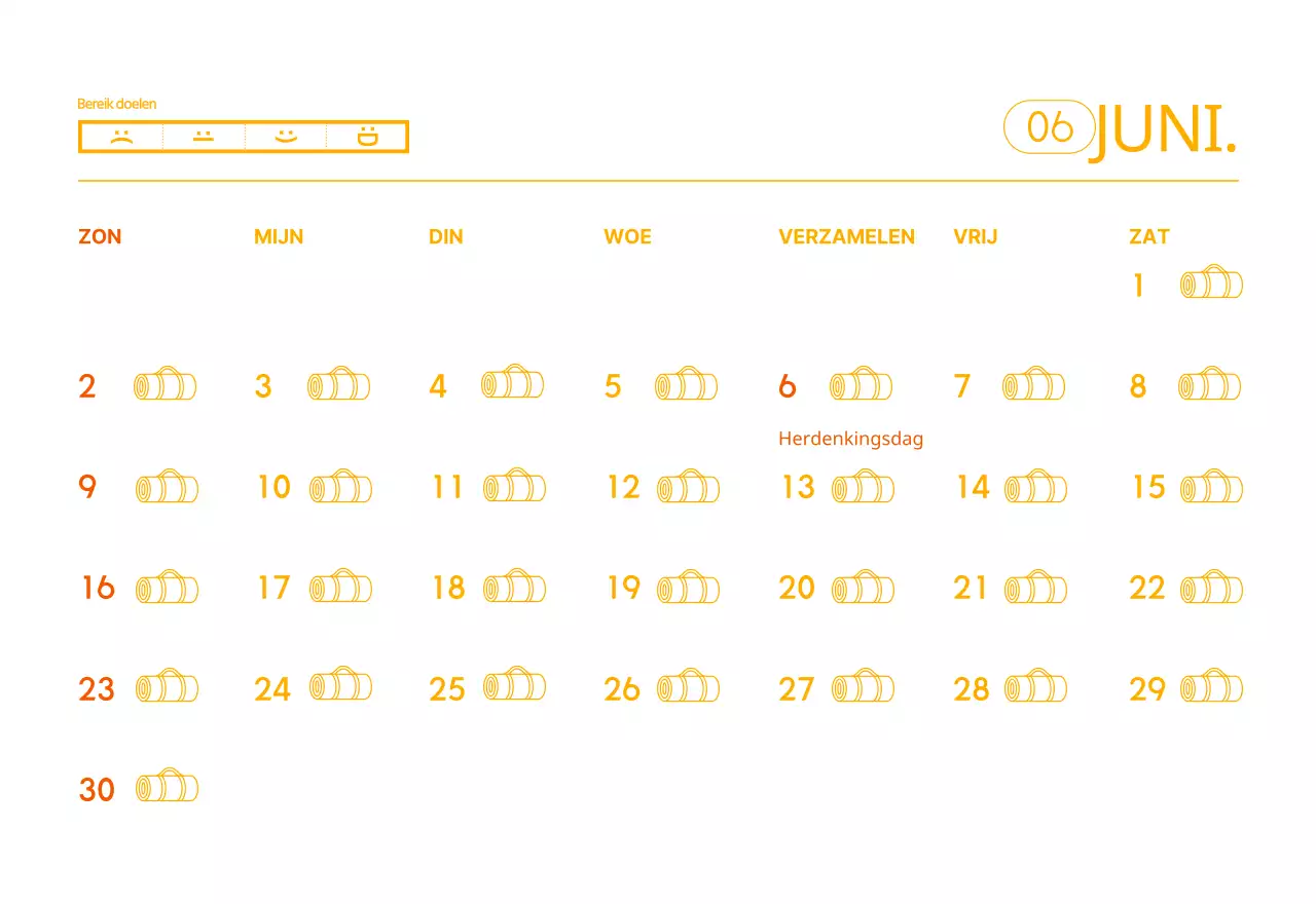 Oranje kalenders om weg te geven als je je yogastudio promoot