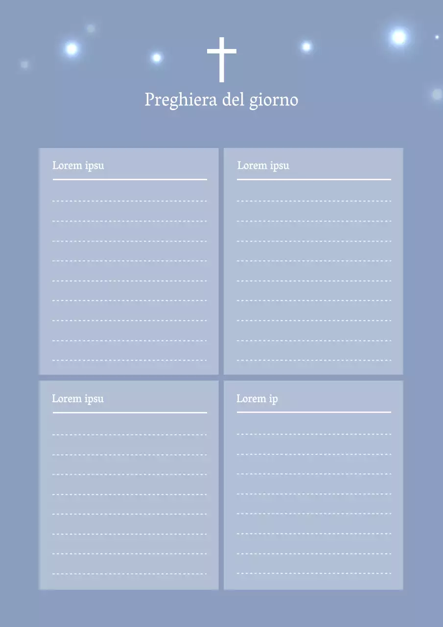 Poster di design di un semplice itinerario giornaliero in blu