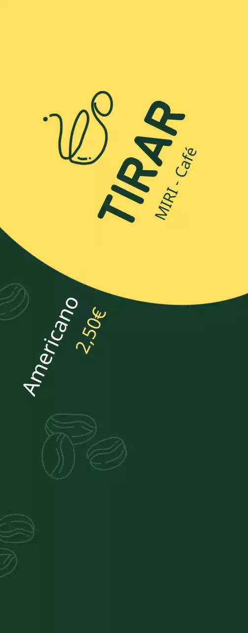 Verde e amarelo simples para promover um café takeaway