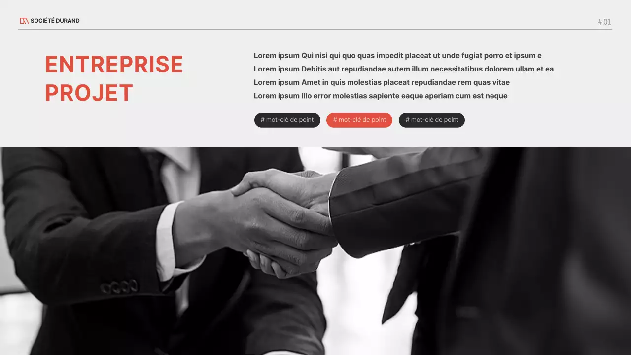 Un projet d'entreprise moderne en rouge et noir