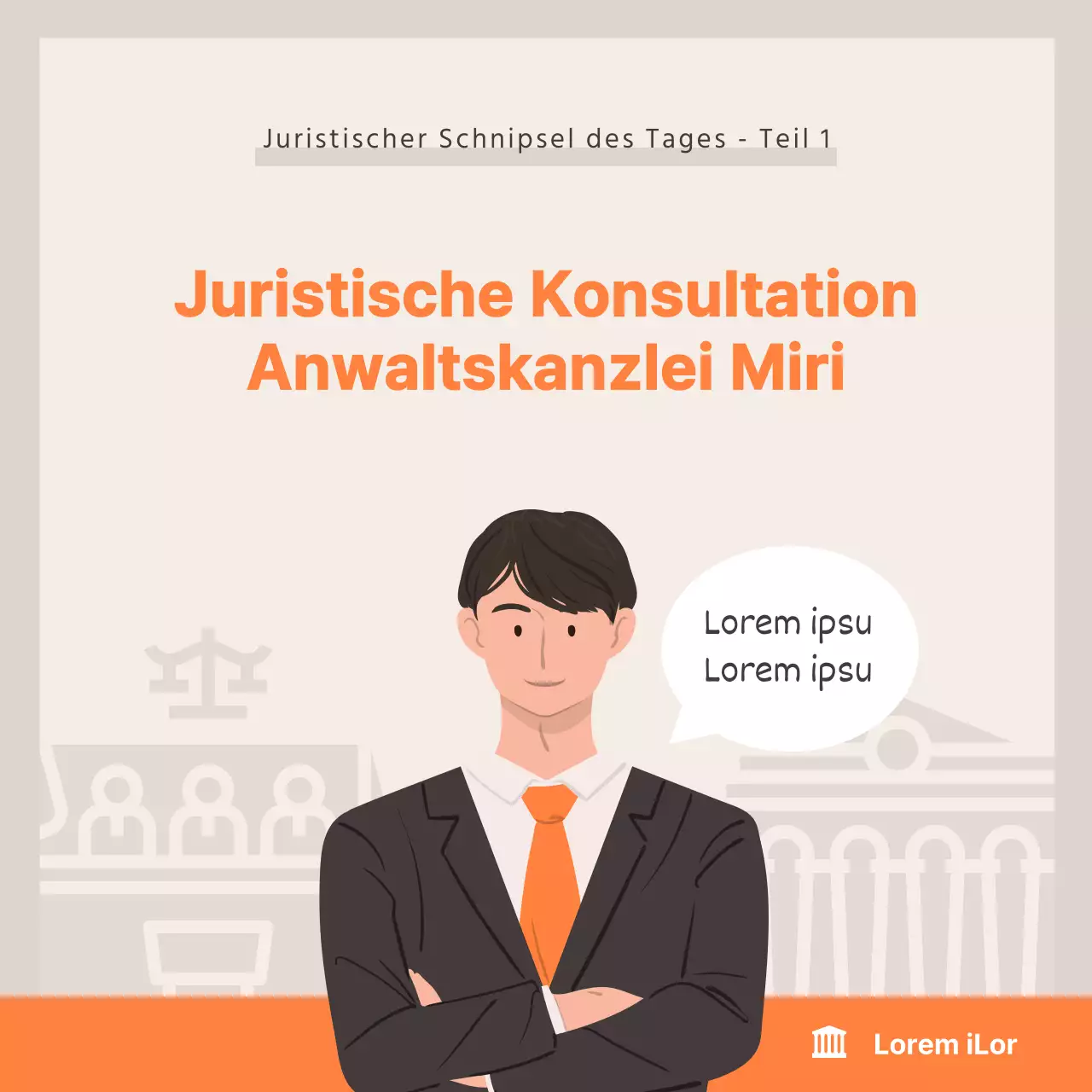 Rechtsberatungskarte in Beige-Orange News