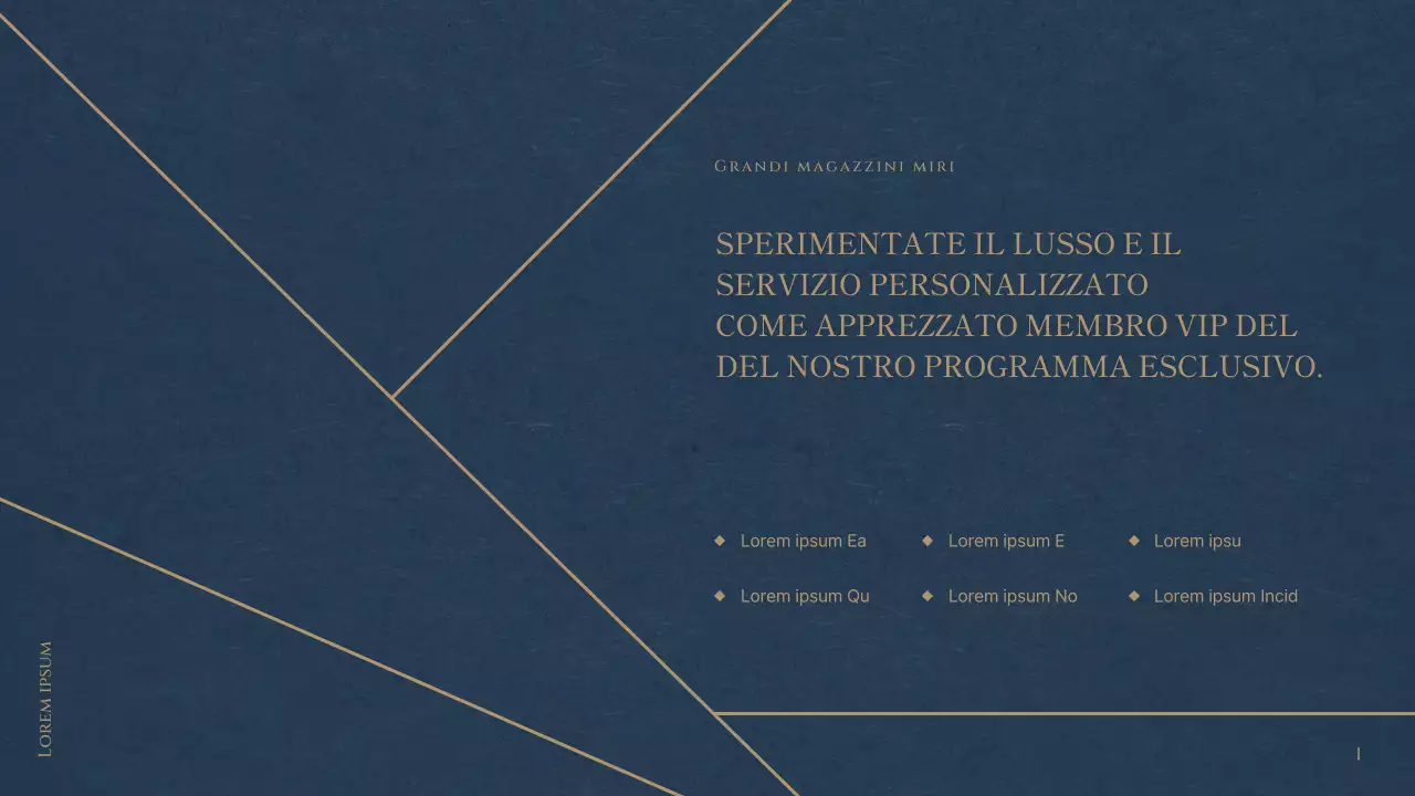 Un lussuoso club VIP di grandi magazzini in rosso e blu marino