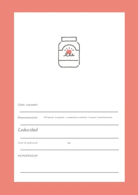 Póster de diseño sencillo para notas de conservación de alimentos en rosa